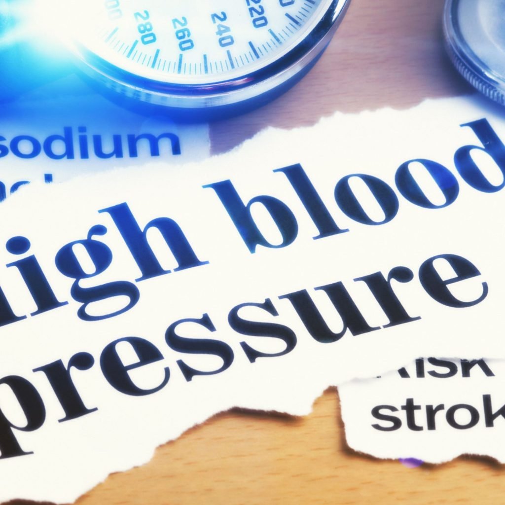 A image showing a paperclip which reads high blood pressure. Diabetes can increase your hypertension.