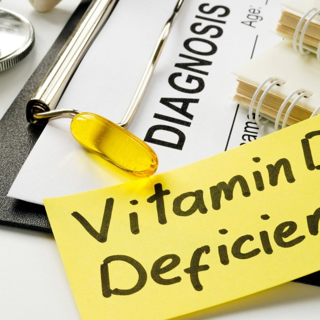 An image of a diagnostic report showing vitamin d deficiency.