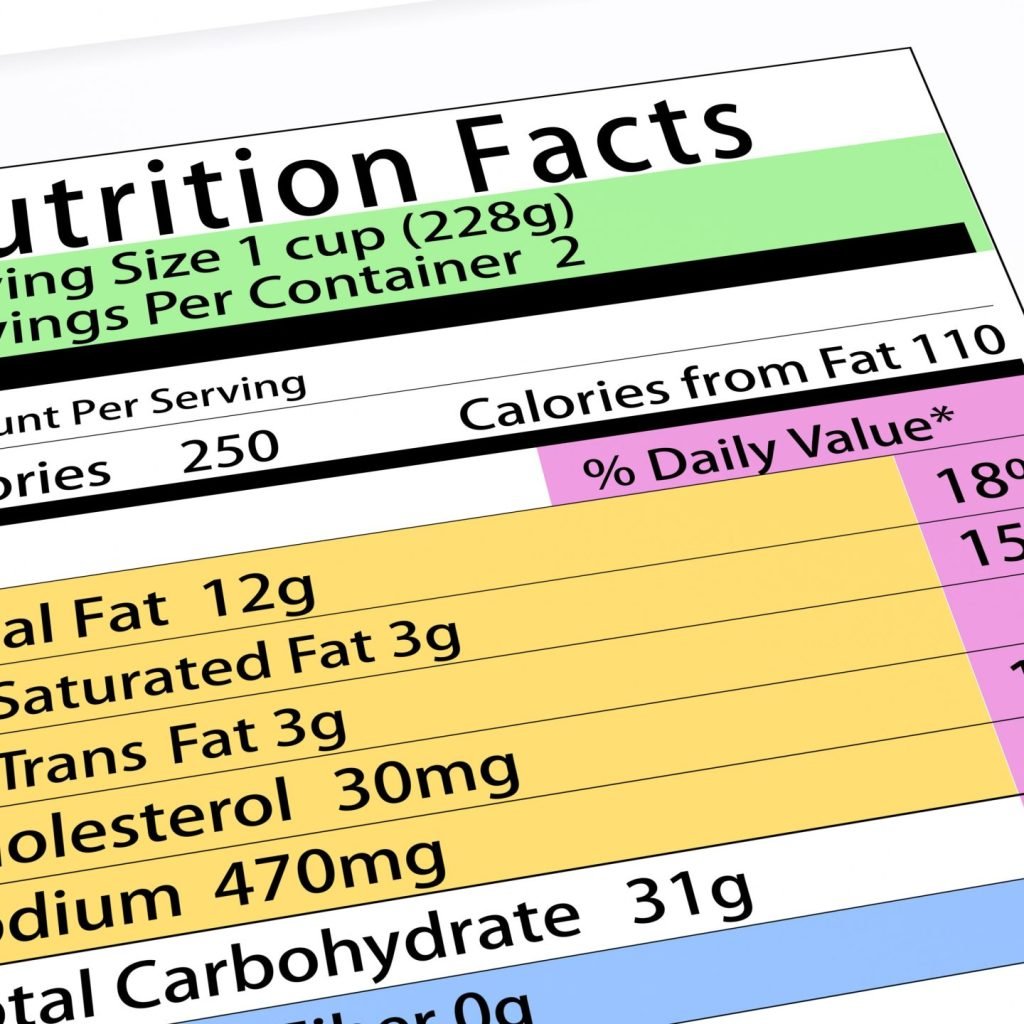 An example of a Nutrition Facts Label.